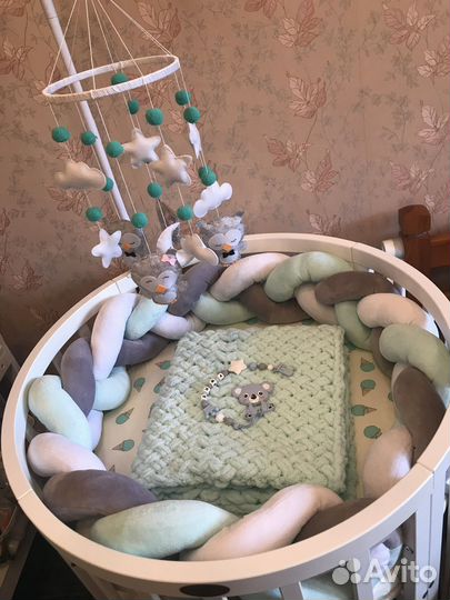 Бортик коса в кроватку