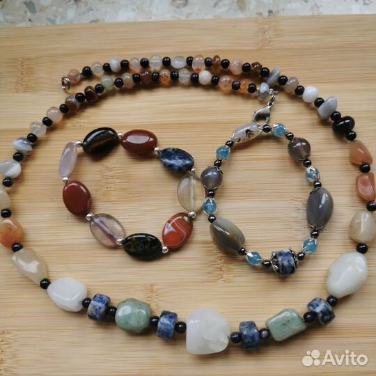 Авторские бусы из натуральных камней (микс)