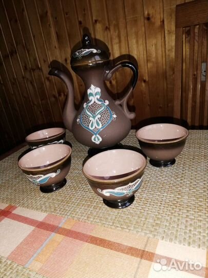 Кофейный сервиз, глиняный