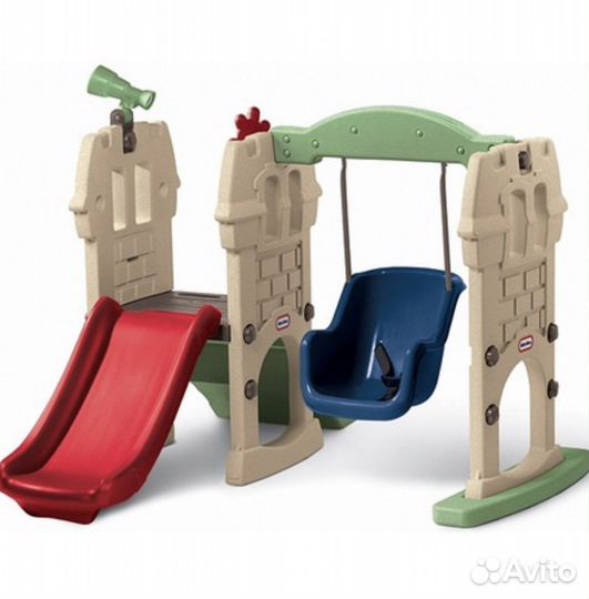 Домик little tikes замок с горкой и качелей