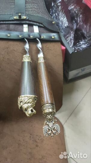 Кухонные ножи шампура и топор в наборе