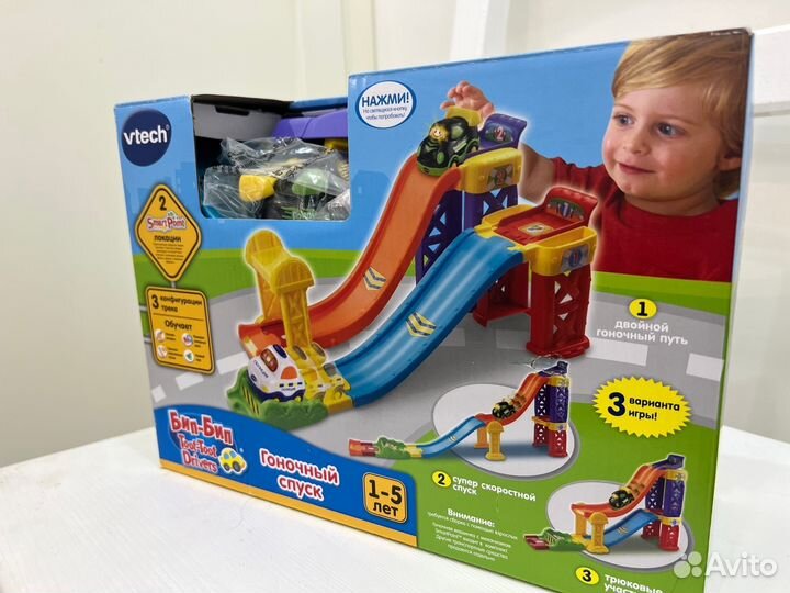 Автотрек гоночный спуск 2в1 VTech Витек Бип-Бип