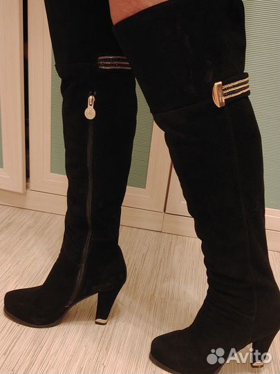 Сапоги женские натуральная замша 39