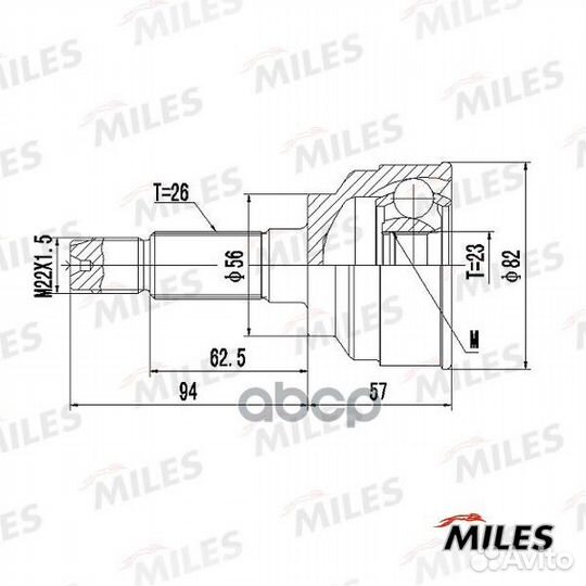 ШРУС mazda 626 1.8/2.0D 87-97 нар. GA20229 Miles
