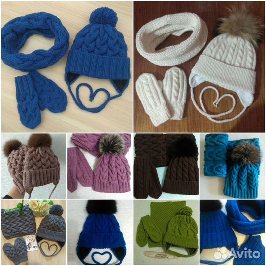 Вяжу на заказ шапки, снуды, варежки