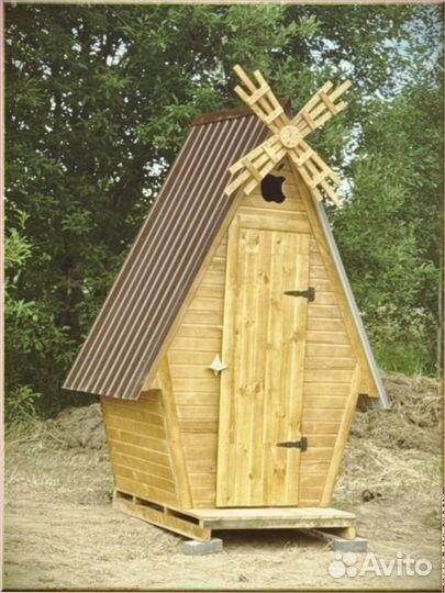 Дачный туалет деревянный с установкой зяу 529
