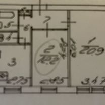 Комната 12,2 м² в 2-к., 1/5 эт.