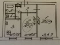 Комната 12,2 м² в 2-к., 1/5 эт.