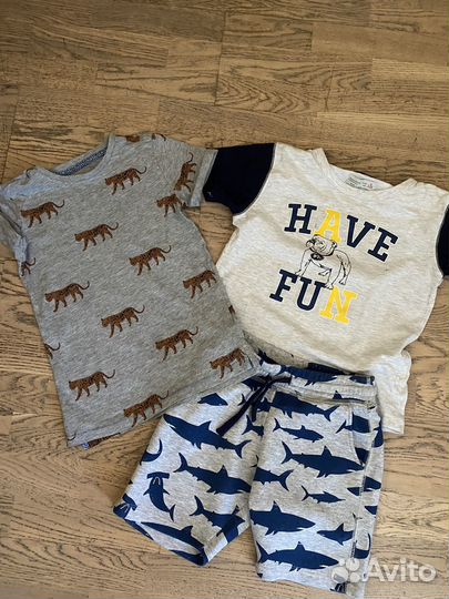Футболки, шорты hm, zara, mothercare 116