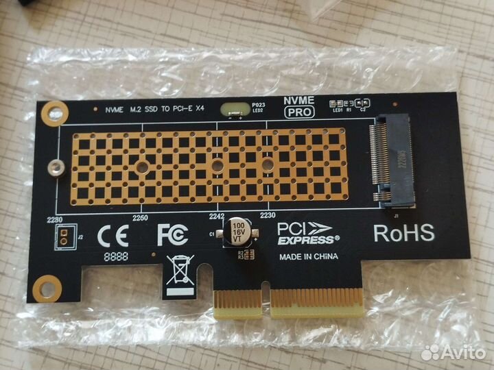 Адаптер jeyi M.2 nvme к PCIe 4,0 3,0 SSD