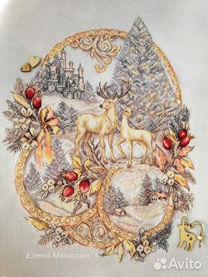 Картина, вышитая крестиком (ручная работа)