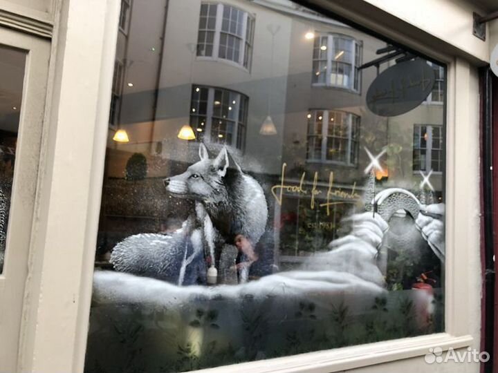 Роспись витрин к Новому году