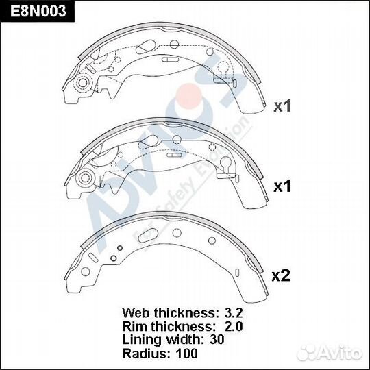 Тормозные колодки задние Mazda 2 или Demio DE3##