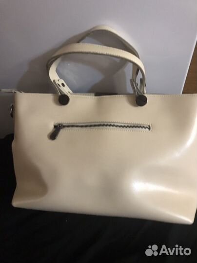 Сумка натуральная кожа белая