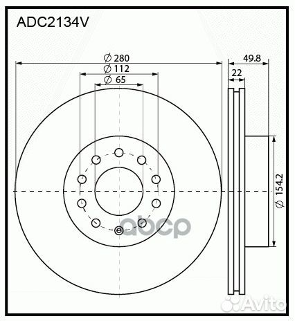 Диск тормозной перед LCV ADC2134V allied NI