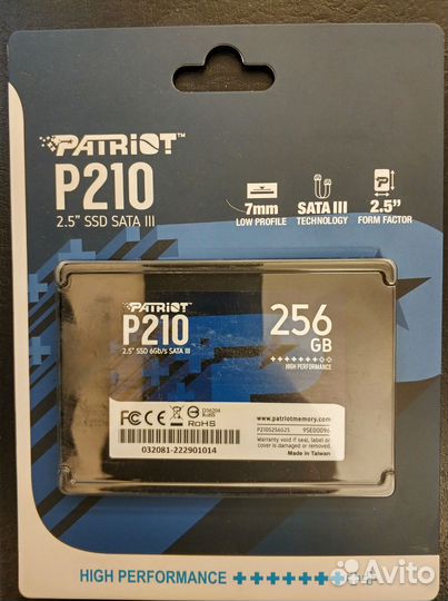 SSD диск Patriot 256Gb