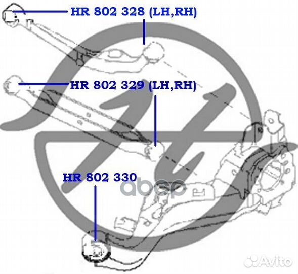 Сайлентблок прав/лев зад HR802330 Hanse