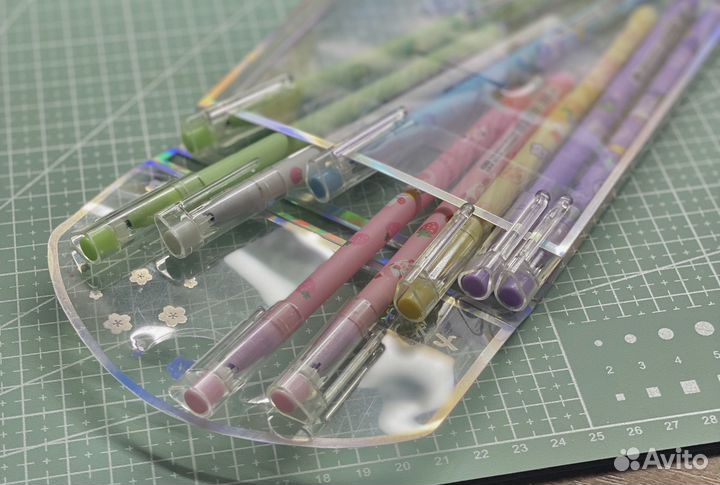 Ручки гелевые синие кавай