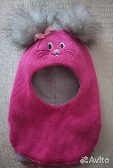 Шапка - шлем для девочки (зима )
