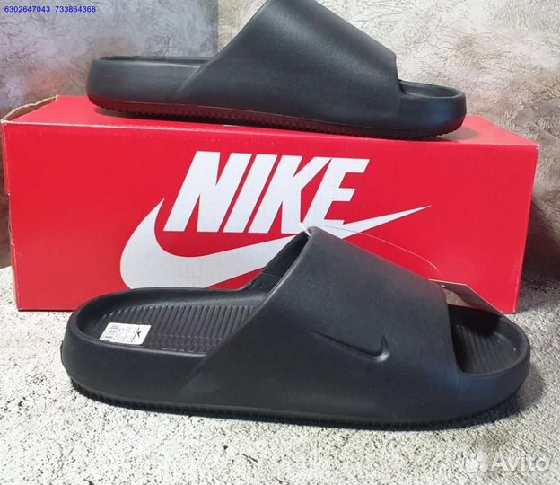 Тапочки Nike Calm Slide чёрные (Арт.84160)