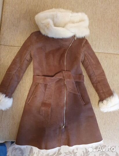 Дубленка турецкая с поясом на молнии