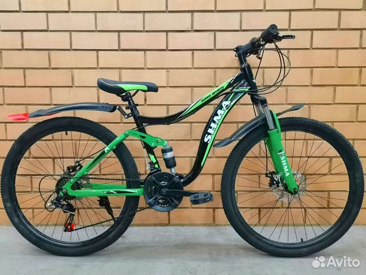 Велосипед двухподвесный скоростной на колёсах 26д