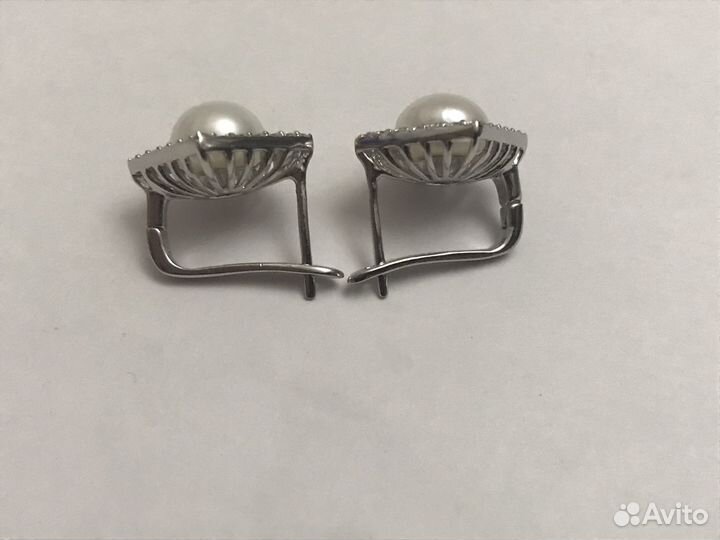 Серьги серебро с жемчугом