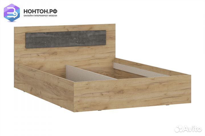 Кровать Глория дуб золотой / камень темный