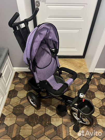 Детский трехколесный велосипед с ручкой