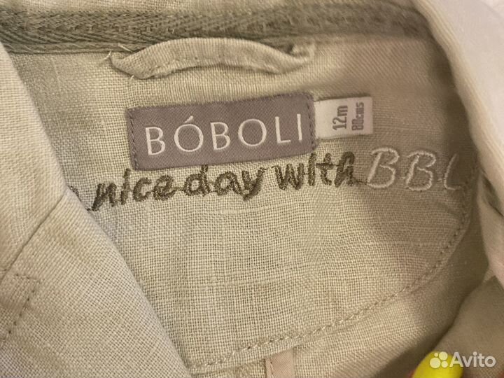 Льняной костюм тройка boboli 12месяцев