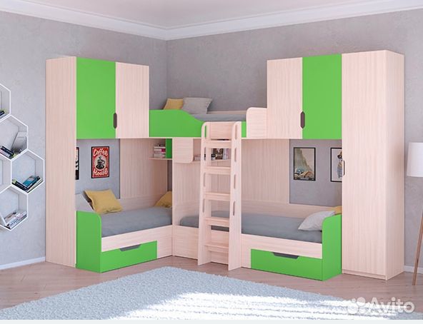 Кровать со шкафом/П и антресолями Дуб Молочный/Вен