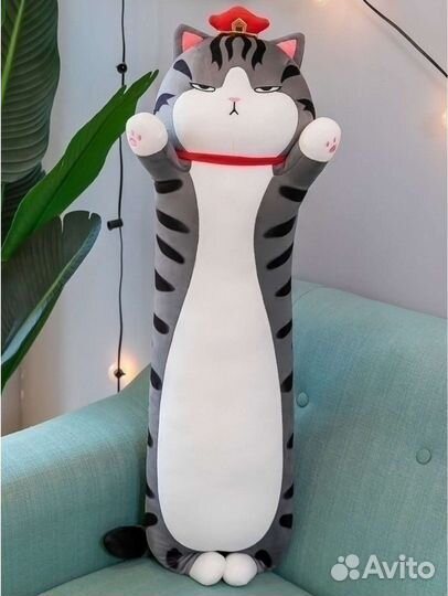 Кот батон мягкая игрушка антистресс 50/70/90/110