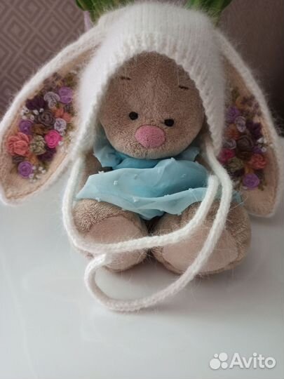 Чепчик с ушками детский Зайка