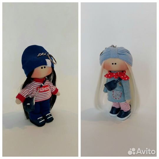 Текстильная кукла брелок