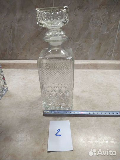 Графины-штофы хрустальные Чехия, СССР