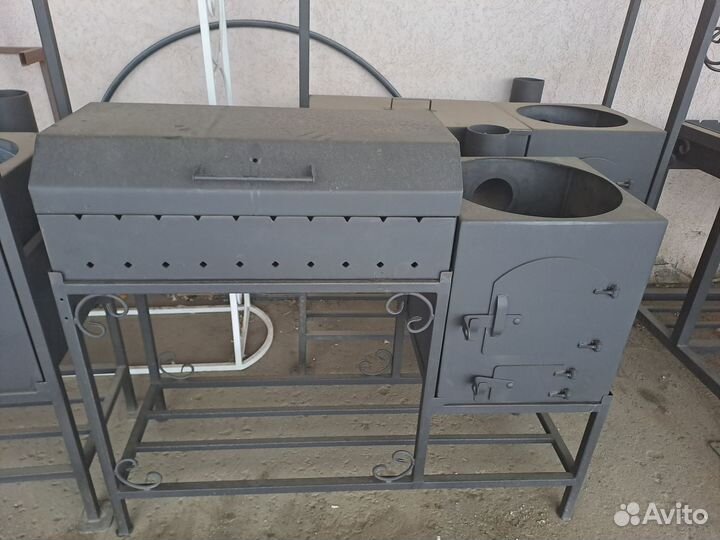 Мангал с печью под казан