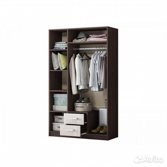 Шкаф 3-х створчатый №2 с зеркалом - сандал светлый