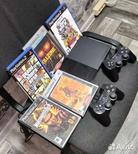 Sony PS2 + 5 игр на неё