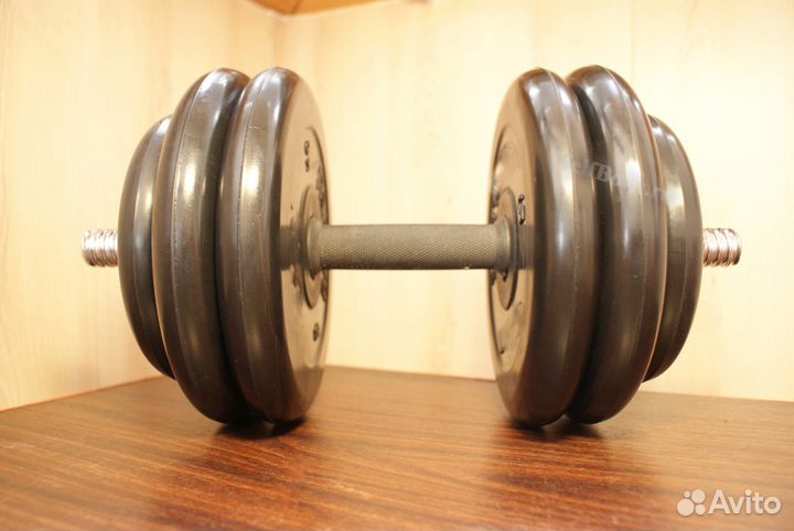 Гантеля 27кг (с грифом 41 см) с обрезин. рукояткой