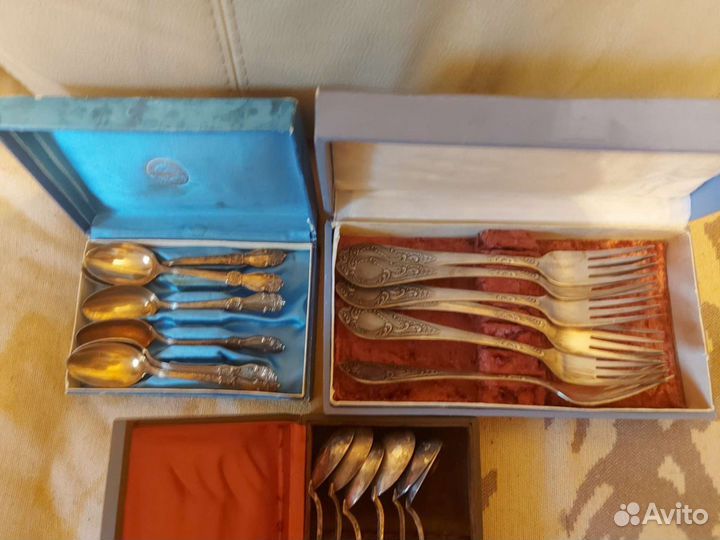 Ложки десертные мнц, Вилки столовые мнц СССР