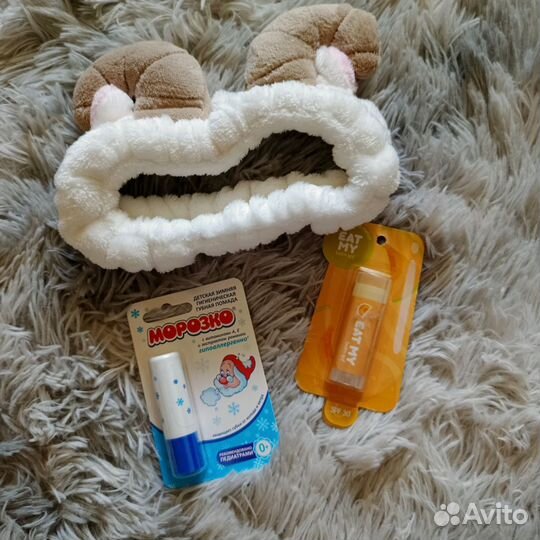 Набор детской косметики (бальзам для губ, повязка)