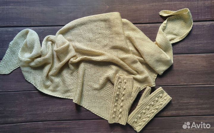 Комплект косынка+митенки