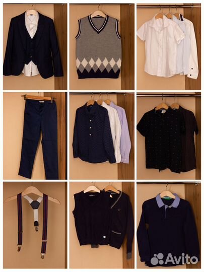 Костюм, рубашки и другая одежда к школе (15 вещей)