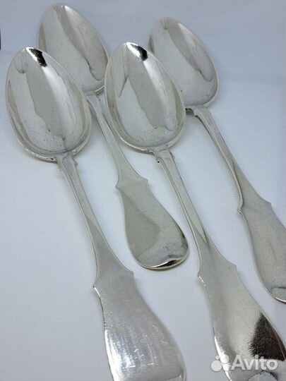 Антикварные столовые ложки с монограммой 4шт