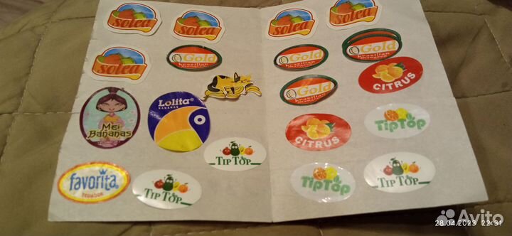 Наклейки на фрукты