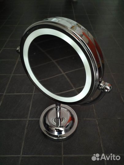 Зеркало с подсветкой круглое настольное двухсторон
