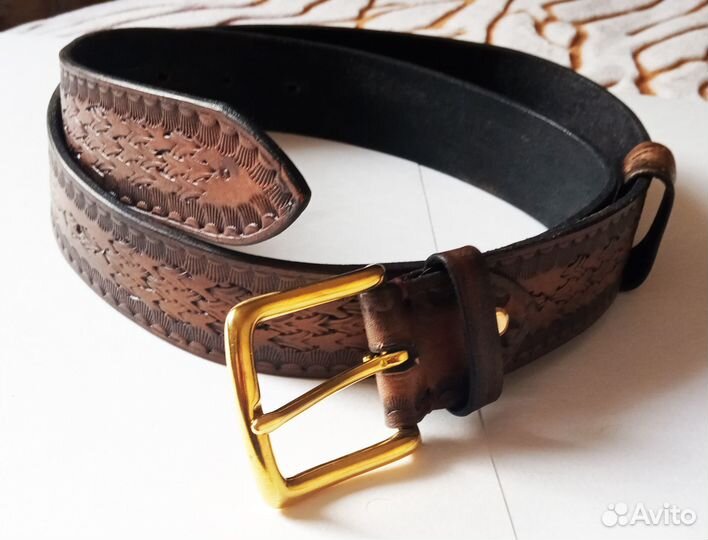 Ремень кожаный с рисунком