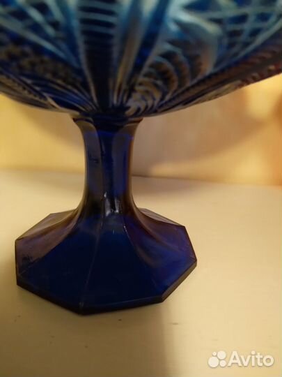 Ваза, конфетницы на ножках, цветное стекло, СССР