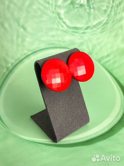 Винтажные клипсы красные, США. К12. А