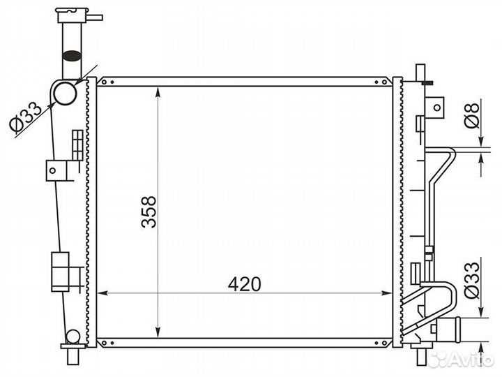 Радиатор Kia Picanto 11-17, Morning 11-17